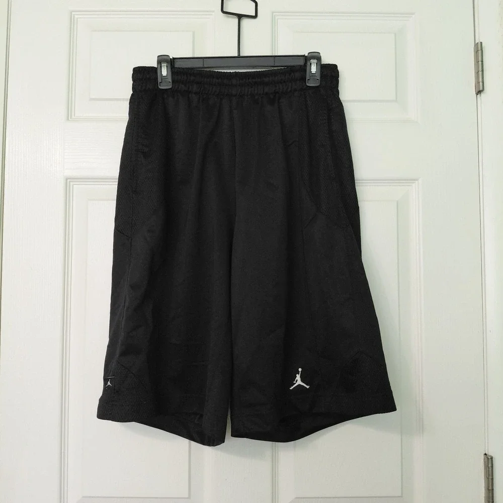 Air Jordan Shorts Jumpman Basketball Mens Size Medium Black Drawstring